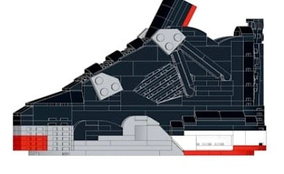 AJ4 Bred Sneaker Bricks with Mini Figure