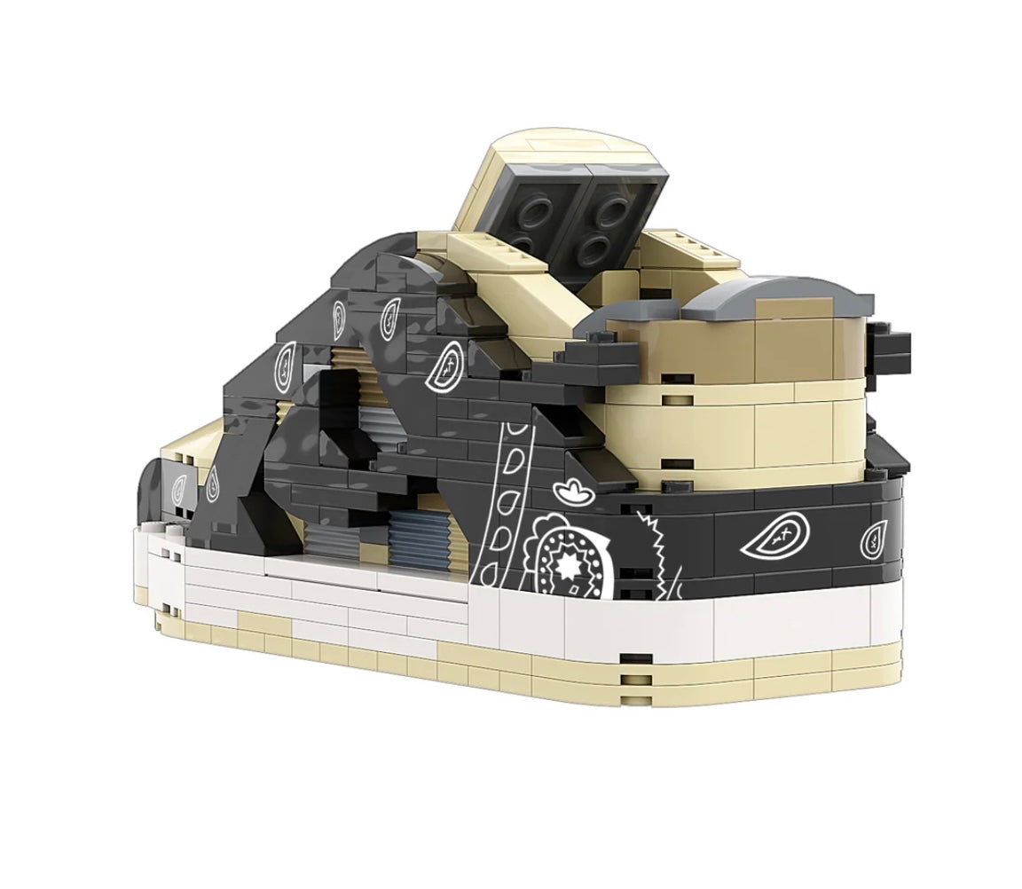 "SB Dunk Travis Scott" Sneaker Bricks with Mini Figure