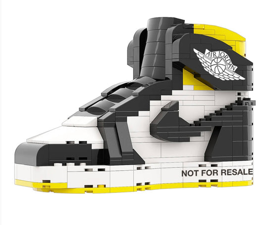 "AJ1 NOT FOR RESALE Varsity Maize" Sneaker Bricks with Mini Figure