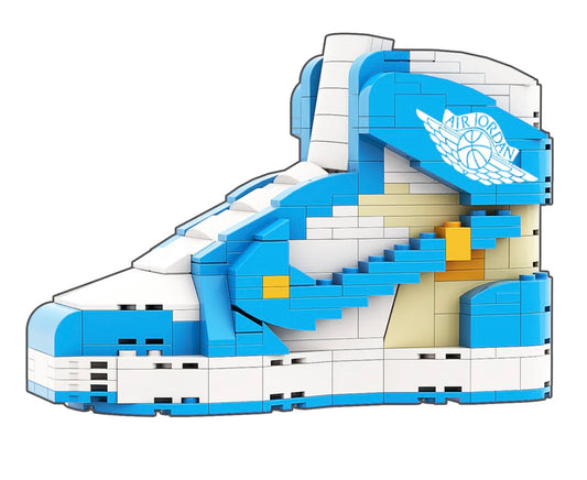 "AJ1 Off-White UNC" Sneaker Bricks with Mini Figure