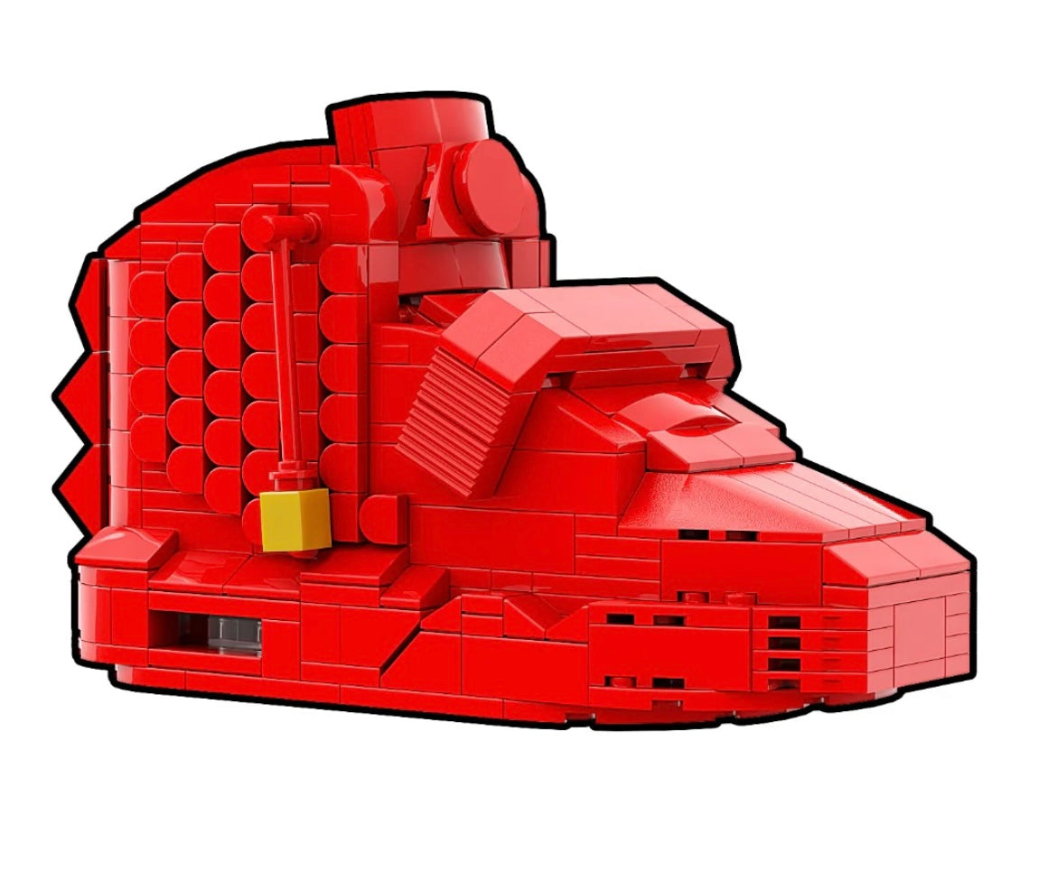 "Yeezy Red October" Sneaker Bricks with Mini Figure