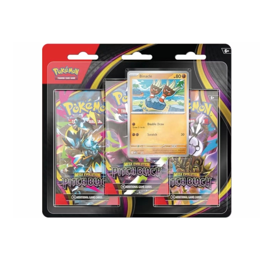 2026 Pokémon Mega Evolution Pitch Black 3 Pack Blister