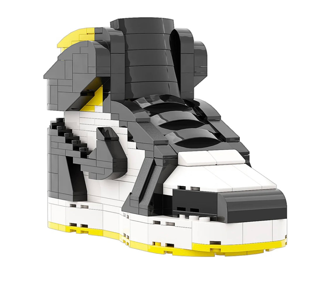 "AJ1 NOT FOR RESALE Varsity Maize" Sneaker Bricks with Mini Figure