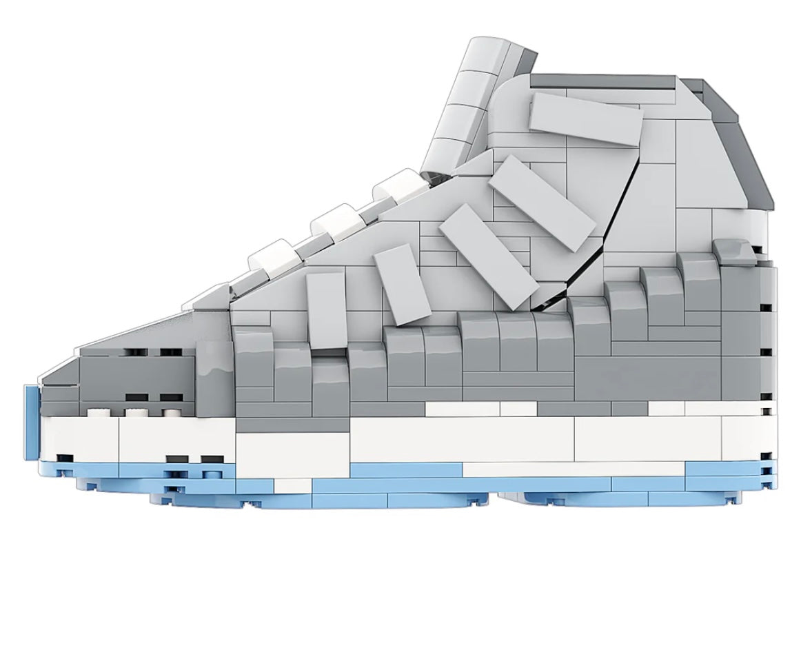 AJ11 "Cool Grey" Sneaker Bricks Sneaker with Mini Figure