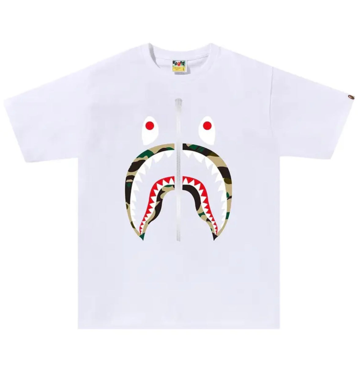 BAPE 1st Camo Shark White/Yellow Tee