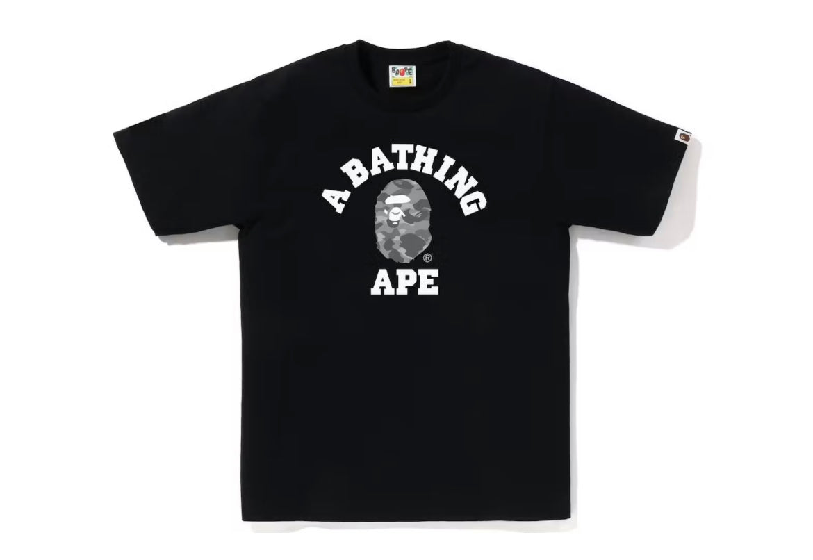 BAPE Honeycomb Camo College Black/Grey Tee