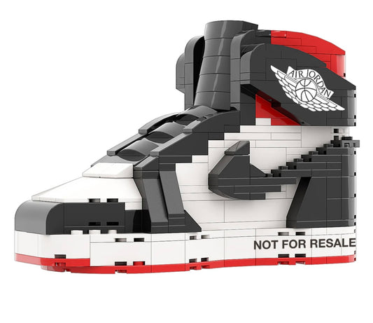 REGULAR "AJ1 NOT FOR RESALE Varsity Red" Sneaker Bricks with Mini Figure