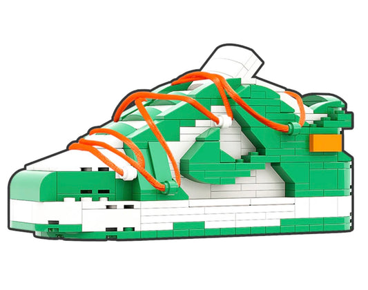 "SB Dunk Off-White Pine Green" Sneaker Bricks with Mini Figure