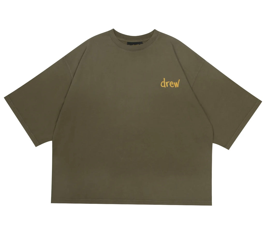 Drew house scribble boxy ss tee
faded olive