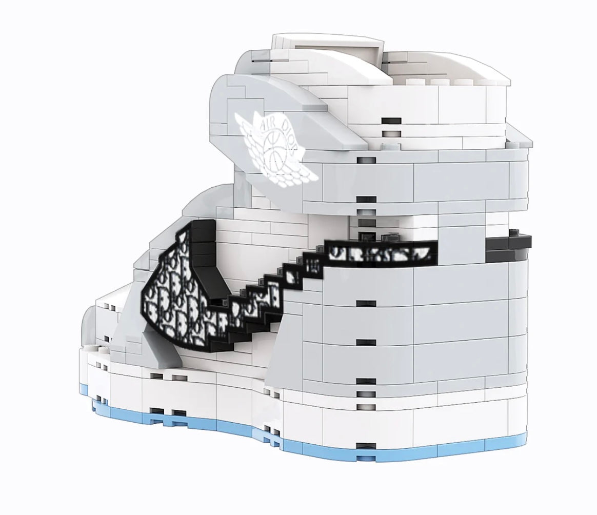 "AJ1 Dior High" Sneaker Bricks with Mini Figure