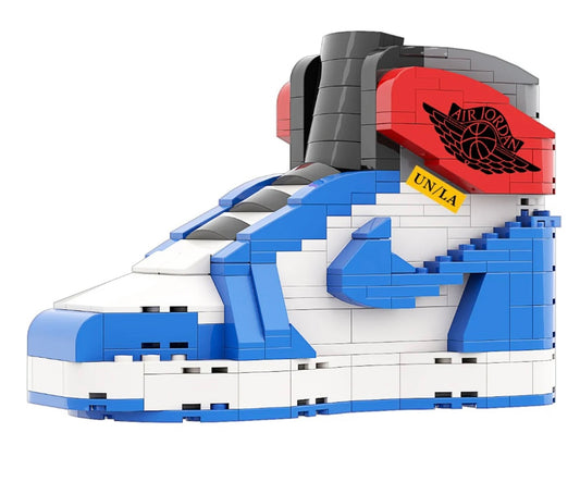 REGULAR "AJ1 Union Blue Toe" Sneaker Bricks with Mini Figure
