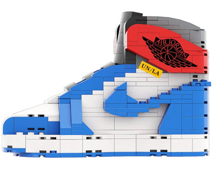 REGULAR "AJ1 Union Blue Toe" Sneaker Bricks with Mini Figure