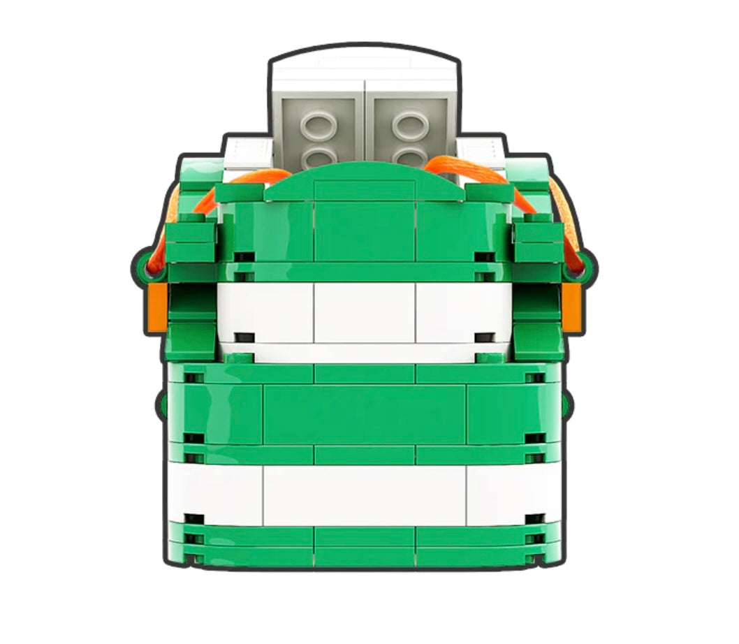"SB Dunk Off-White Pine Green" Sneaker Bricks with Mini Figure
