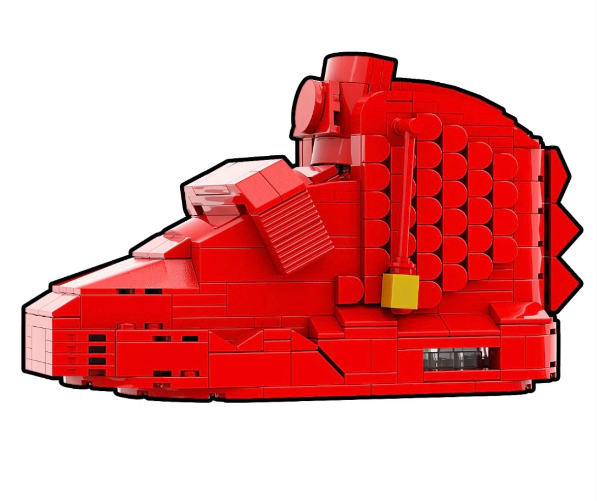 "Yeezy Red October" Sneaker Bricks with Mini Figure