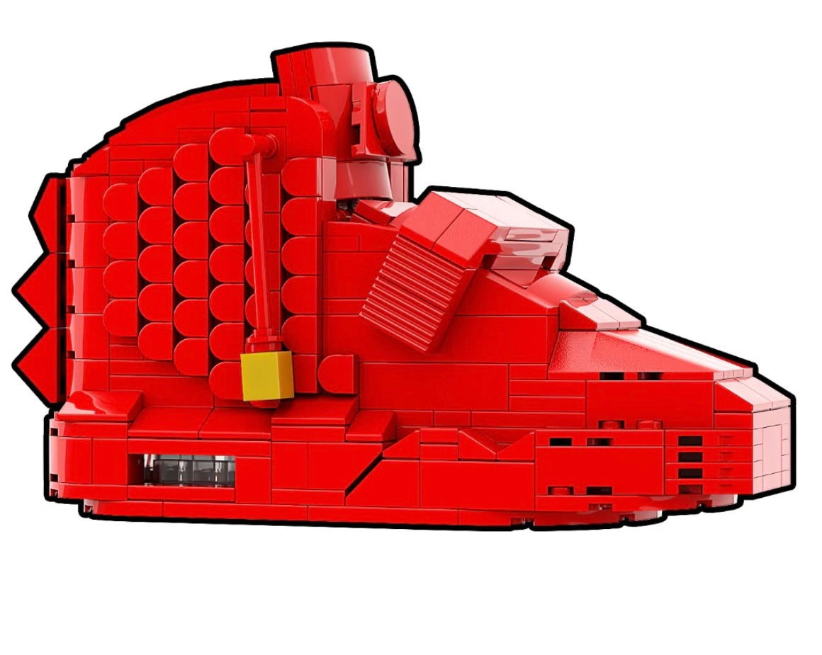 "Yeezy Red October" Sneaker Bricks with Mini Figure