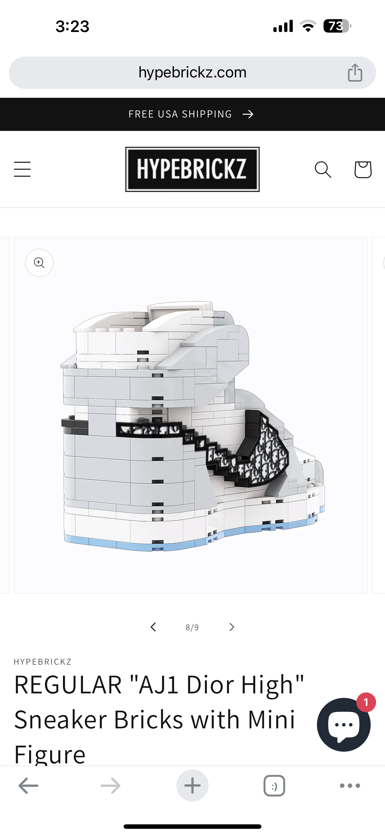 "AJ1 Dior High" Sneaker Bricks with Mini Figure