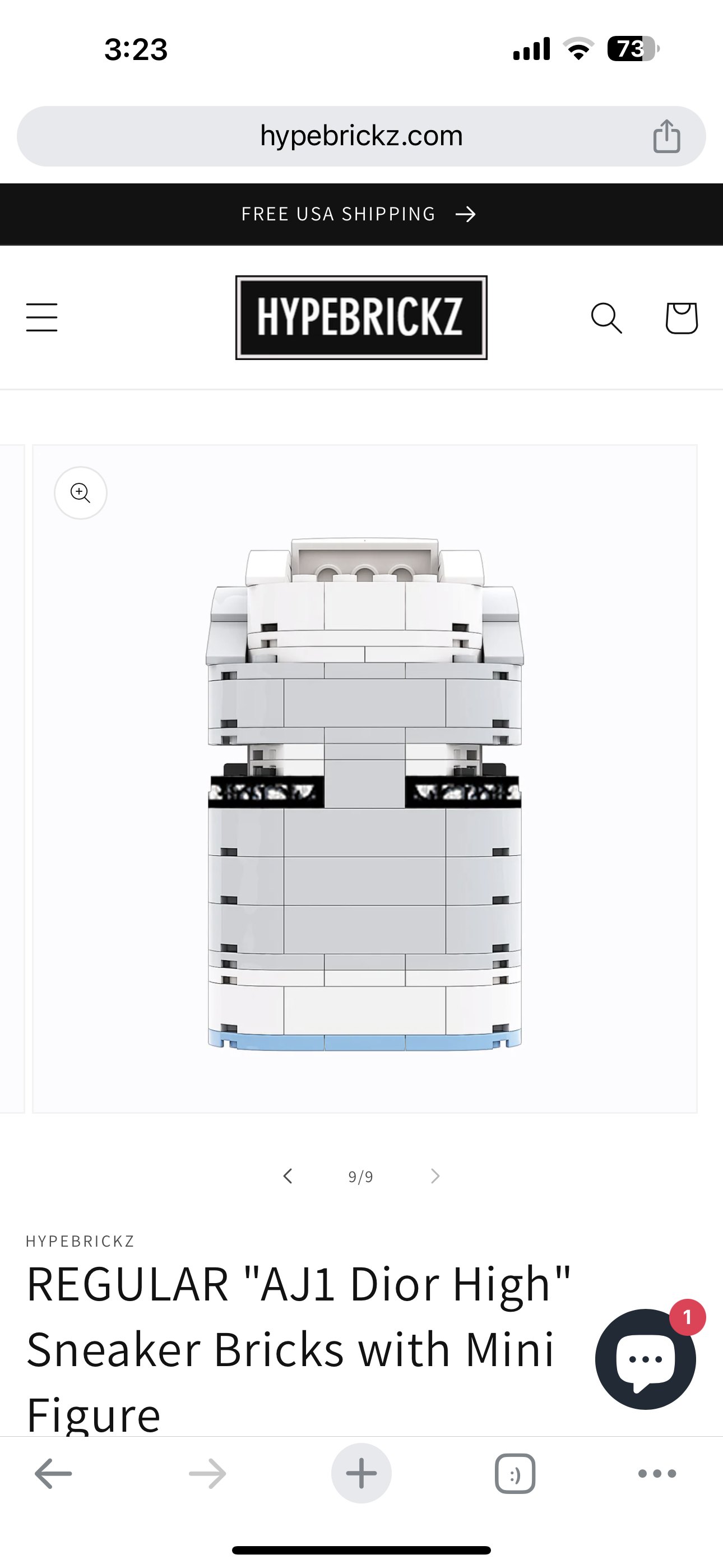 "AJ1 Dior High" Sneaker Bricks with Mini Figure