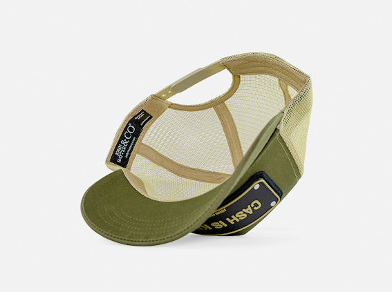 Cash is King Olive Green Rubber Edition John Hatter Co Cap