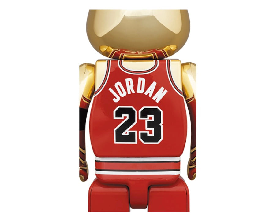 Bearbrick Michael Jordan 1985 Rookie Jersey 100% & 400% Set Gold Chrome