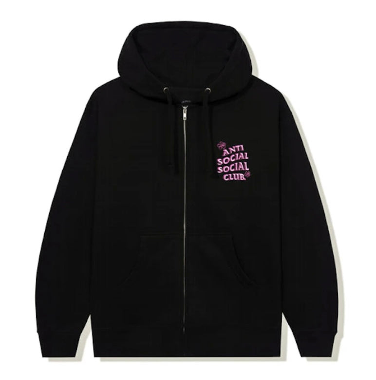 Anti Social Social Club Coral Crush Zip Up Hoodie Black