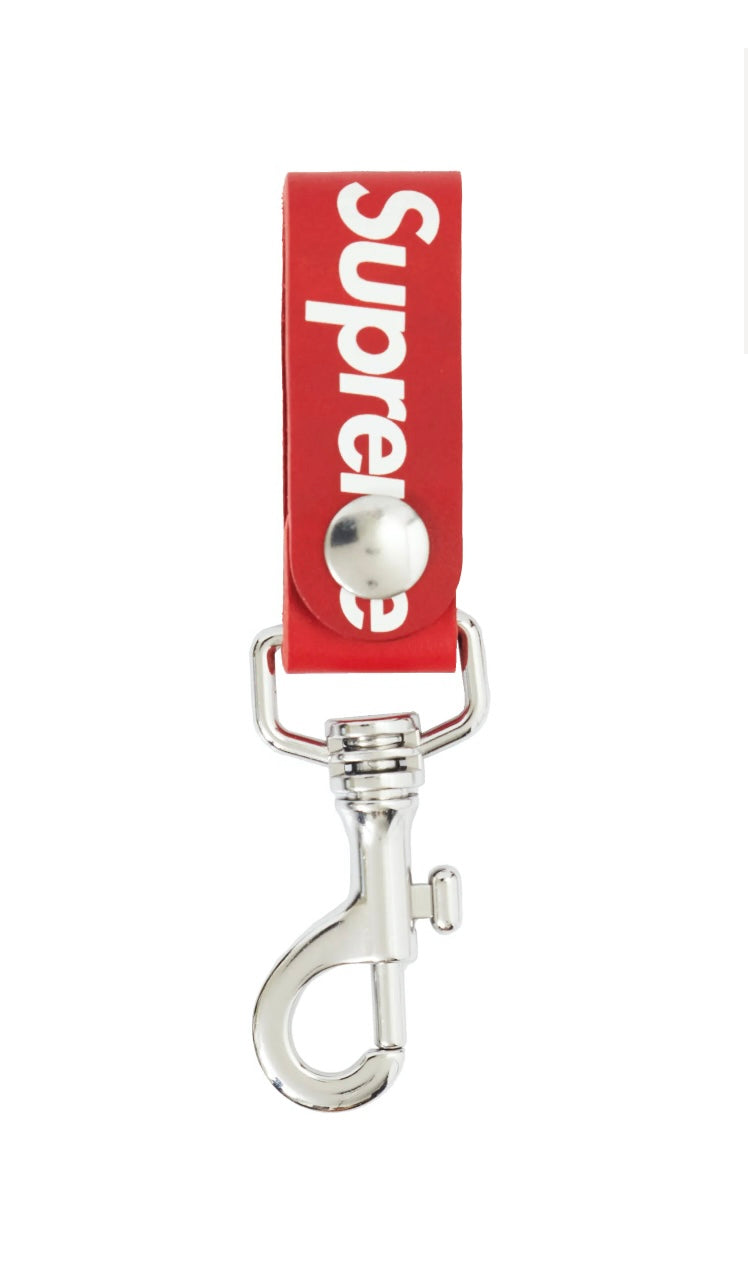 Supreme Leather Key Loop Red