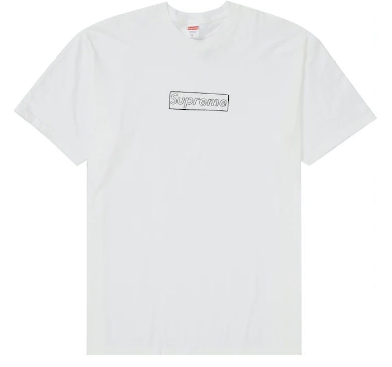 Supreme KAWS Chalk Logo Tee White