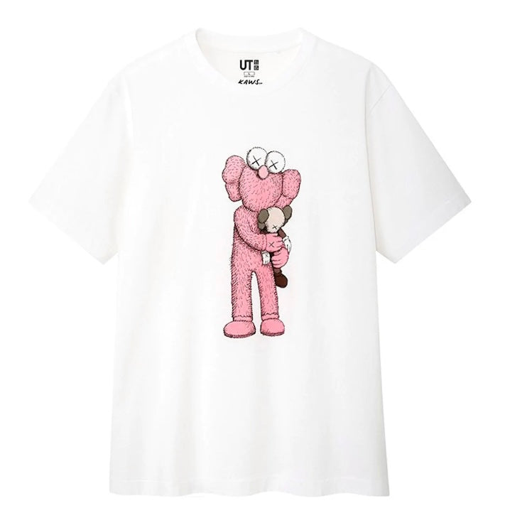 KAWS × Uniqlo Pink BFF Tee White