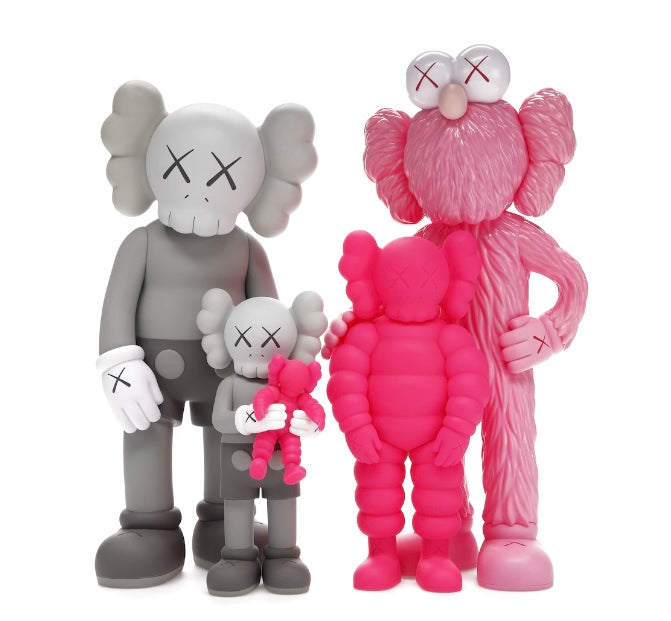 KAWS Family Vinyl Figures Grey/Pink