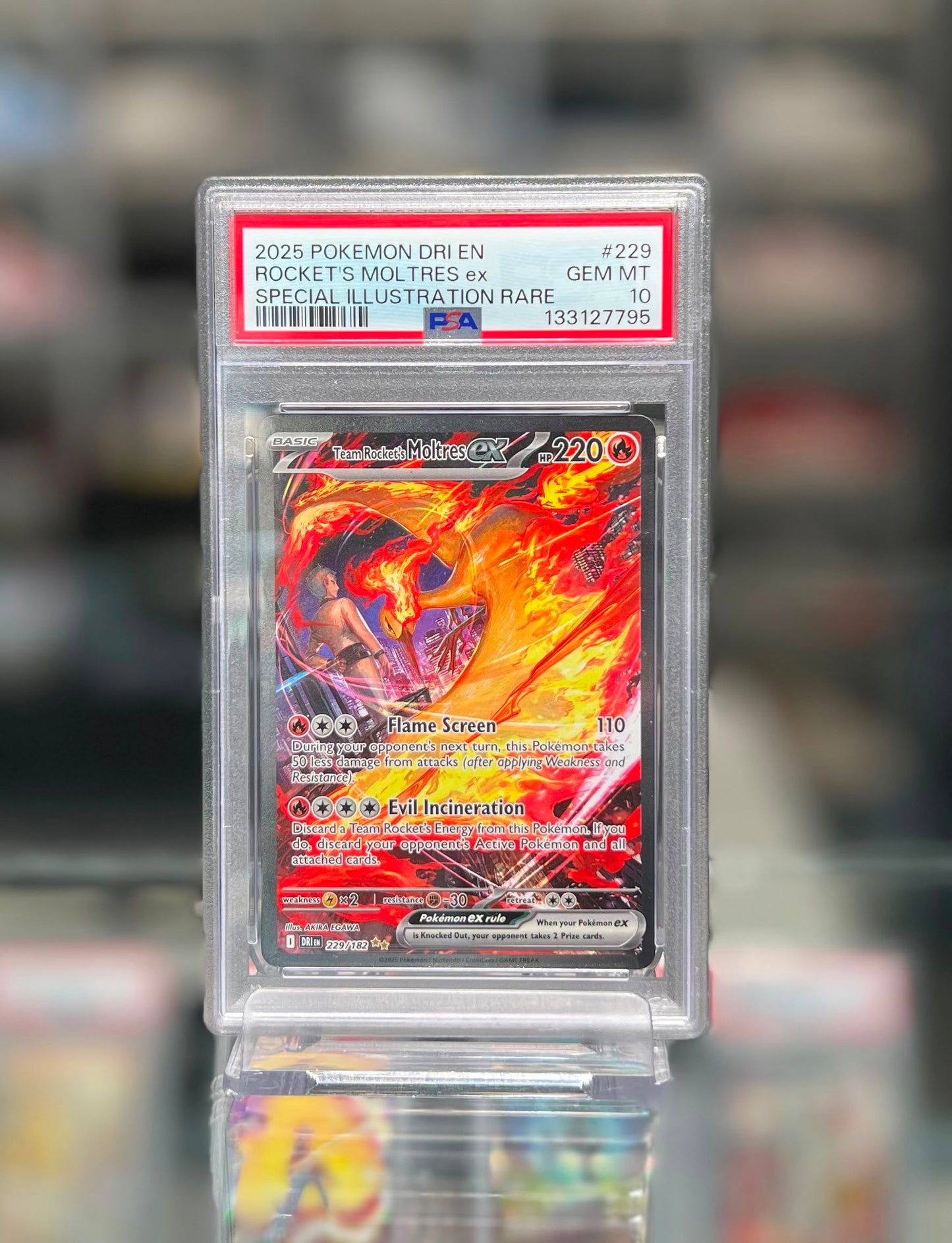2025 POKEMON DRI EN ROCKET'S MOLTRES ex SPECIAL ILLUSTRATION RARE