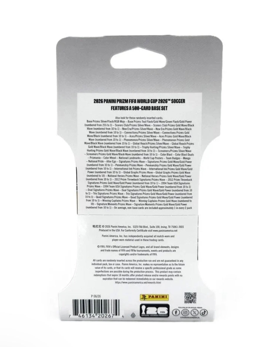 2026 Panini Soccer Prizm Sleeved Booster Pack