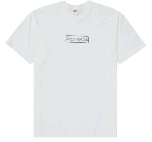 Supreme KAWS Chalk Logo Tee White